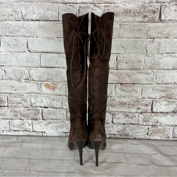 Sam Edelman Vienna Suede Platform Boot Brown OTK Knee High Stiletto Heel 8.5 39 - Picture 5 of 7